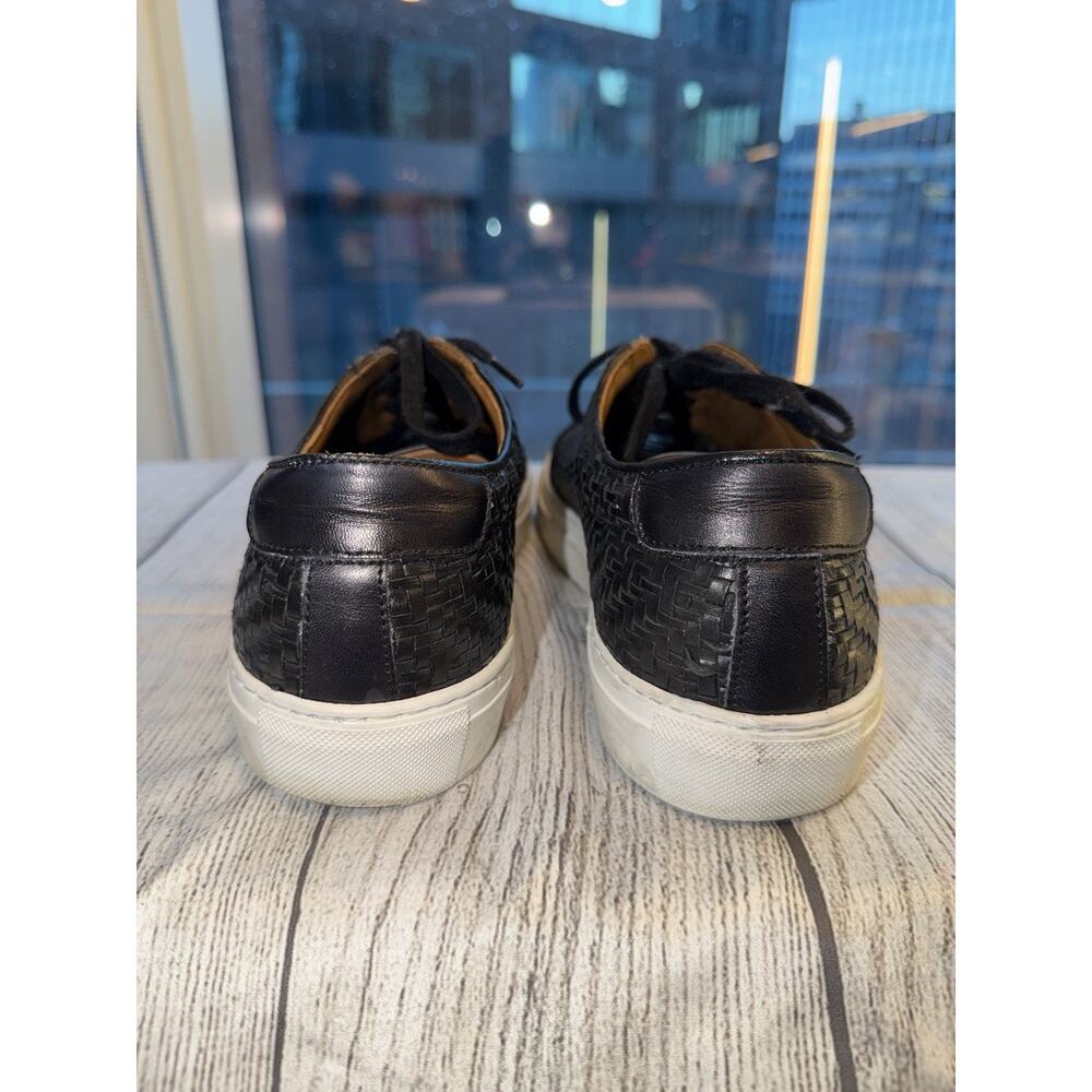 TAFT Sneaker Black Woven Leather EU 42 Low Top Men's Casual Lace-up Sneaker - Picture 9 of 11